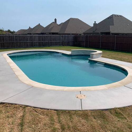 straight line pool with curved edges