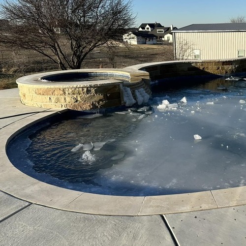 frozen swimming pool