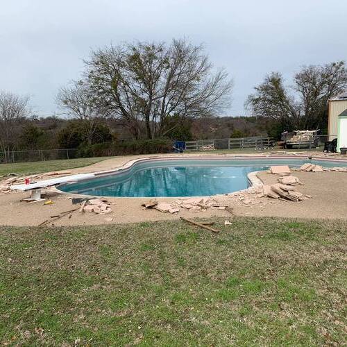 a swimming pool under construction